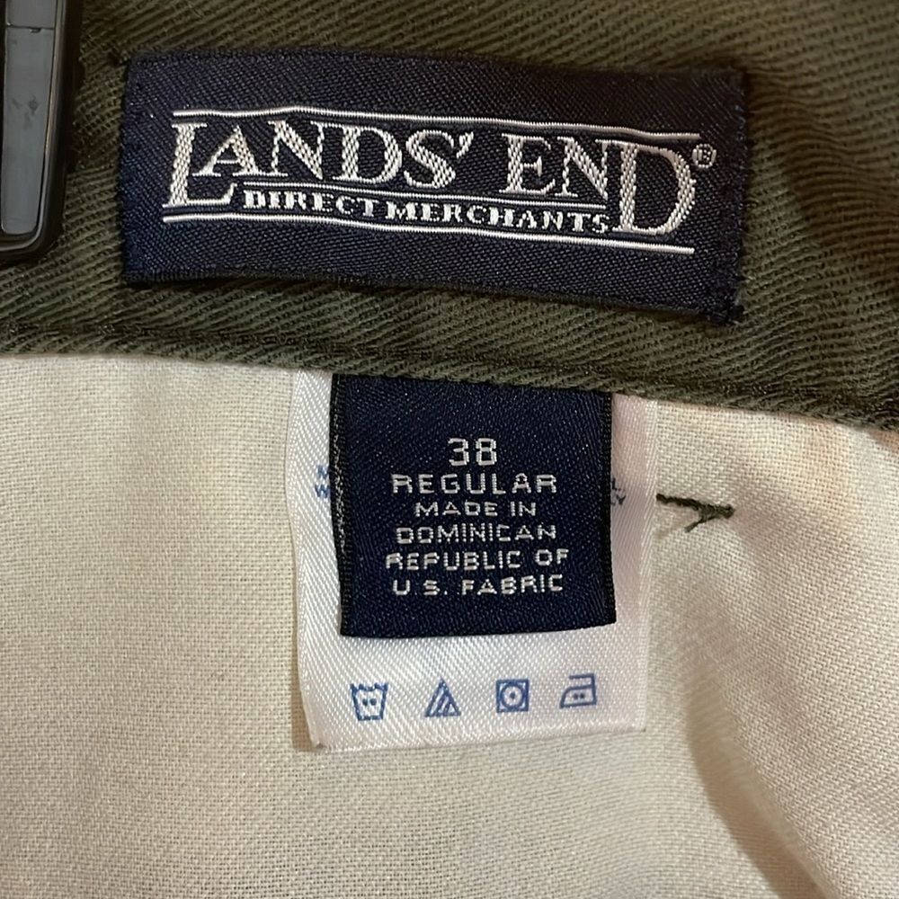 Lands End army green pleated trousers - Picture 9 of 9